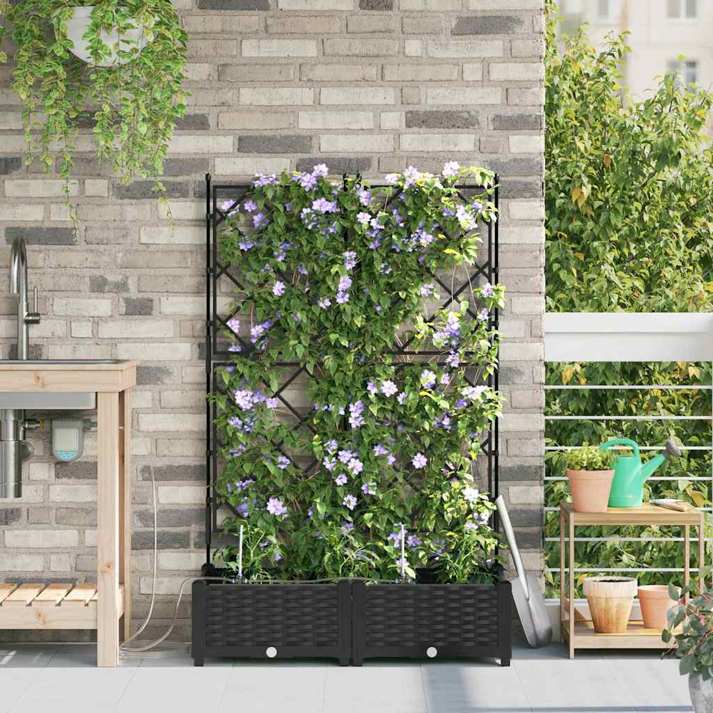 JUNG Vida Garten-Pflanzgefäß 2 pcs Schwarz Stahl