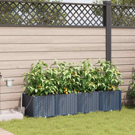 JUNG Vida Garten-Pflanzgefäß 4 pcs Grau 120 x 120 x 142 cm Stahl