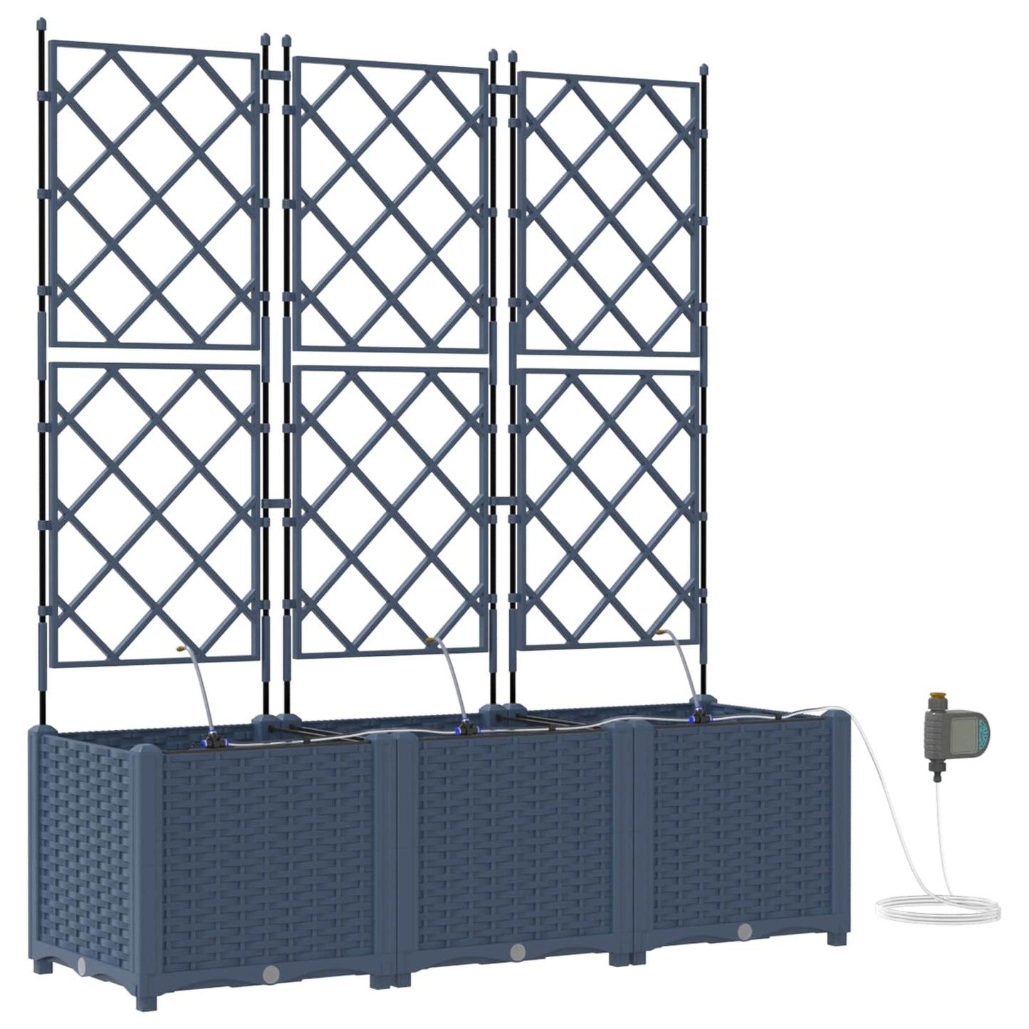 JUNG Vida Garten-Pflanzgefäß 3 pcs Grau 120 x 120 x 142 cm Stahl