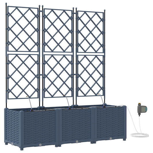 JUNG Vida Garten-Pflanzgefäß 3 pcs Grau 120 x 120 x 142 cm Stahl