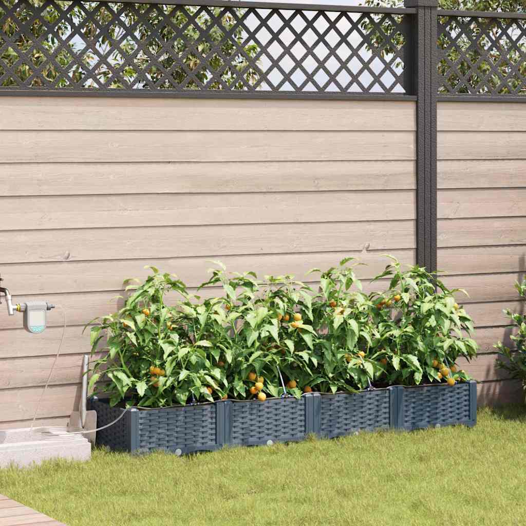 JUNG Vida Garten-Pflanzgefäß 4 pcs Hellgrau Stahl