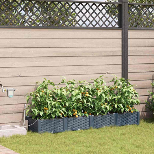 JUNG Vida Garten-Pflanzgefäß 4 pcs Hellgrau Stahl