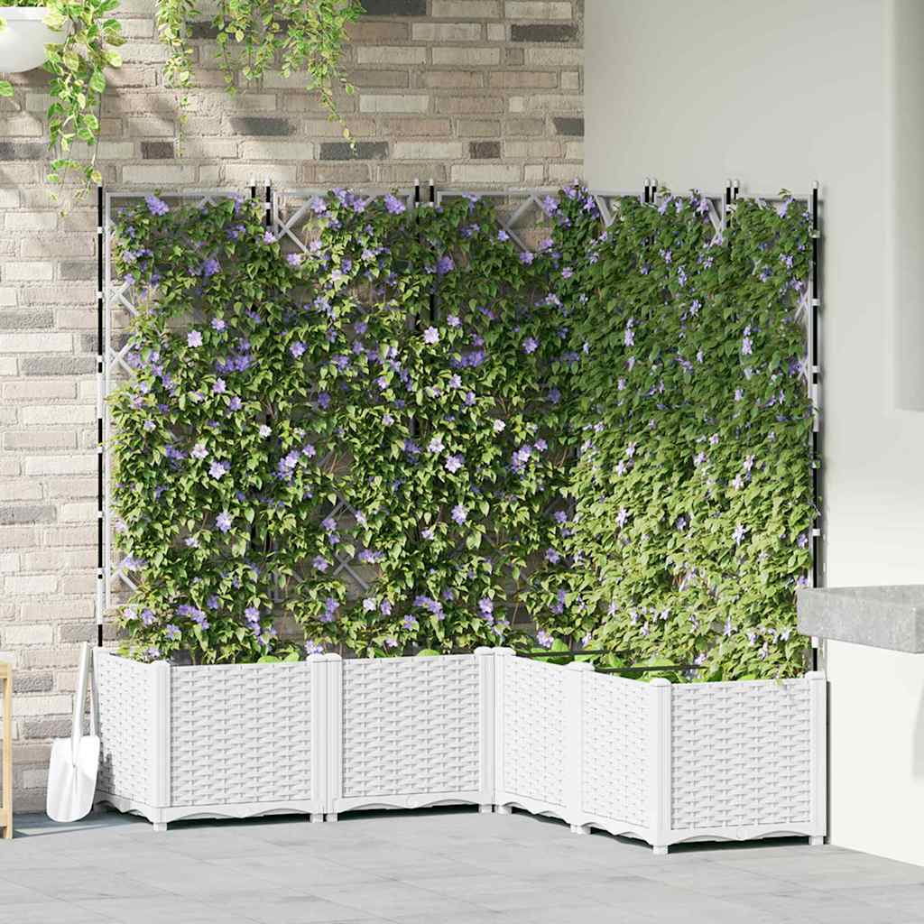 JUNG Vida Garten-Pflanzgefäß 5 pcs Weiß 120 x 120 x 143 cm Stahl