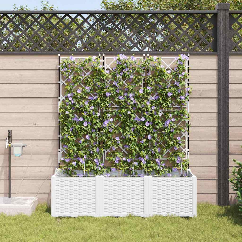 JUNG Vida Garten-Pflanzgefäß 3 pcs Weiß Stahl