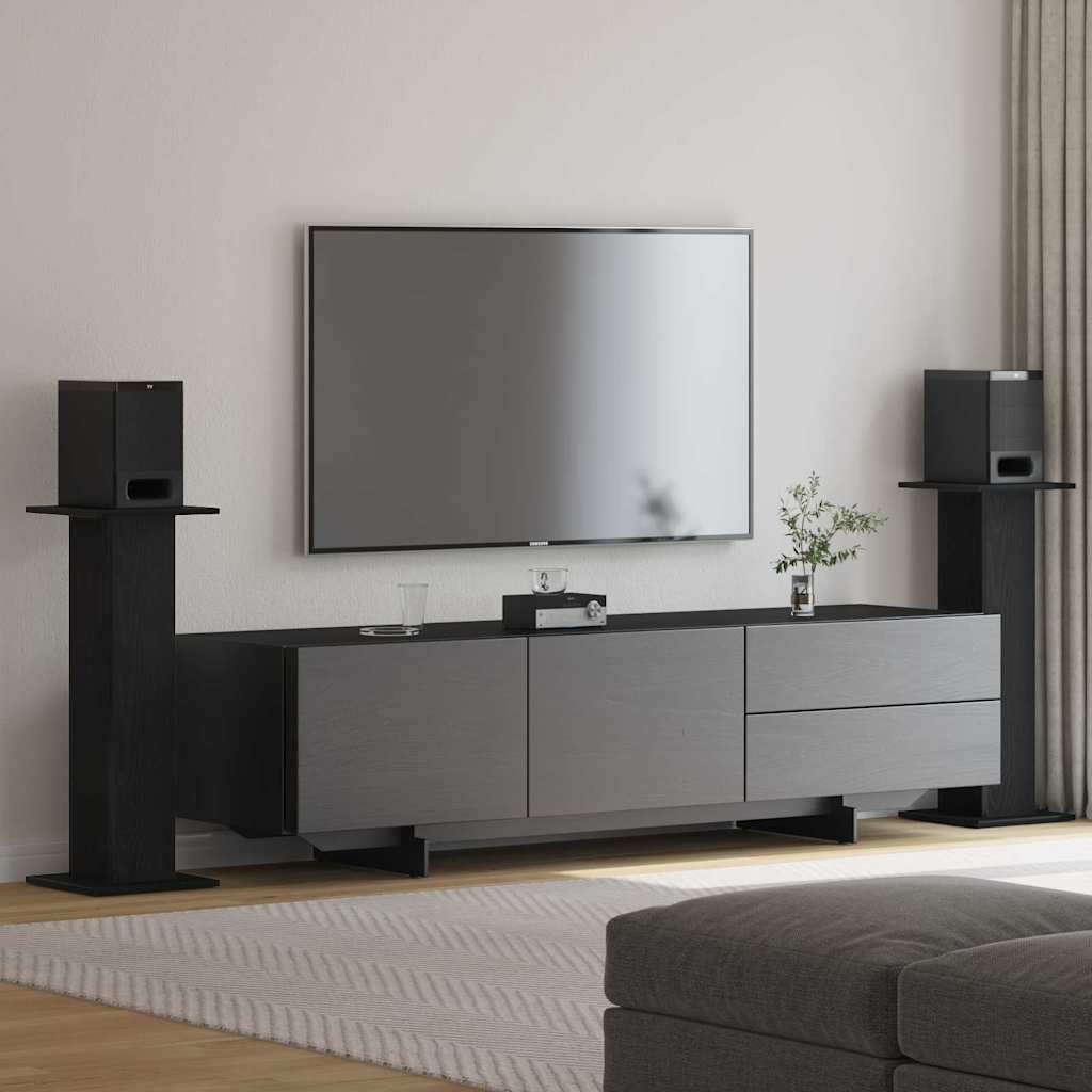 JUNG Vida Lautsprecherständer 2 pcs Schwarz Eichen-Optik 30 x 30 x 80 cm