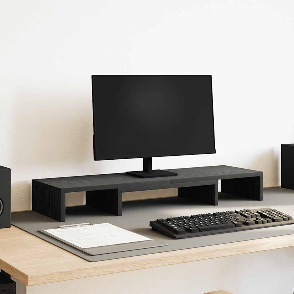 JUNG Vida Monitorständer Verstellbar Schwarz Eichen-Optik 80x24x10,5 cm