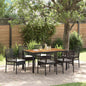 JUNG Vida Garten Essgruppe 7 pcs Schwarz Poly-Rattan