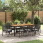 JUNG Vida Garten Essgruppe 9 pcs Schwarz Poly-Rattan