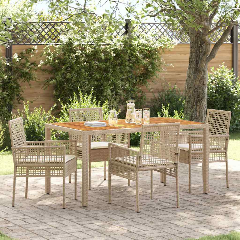 JUNG Vida Garten Essgruppe 5 pcs Beige Poly-Rattan