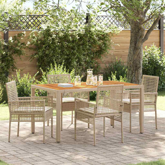 JUNG Vida Garten Essgruppe 5 pcs Beige Poly-Rattan