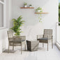 JUNG Vida Garten Bistro Set 3 pcs Grau Poly-Rattan