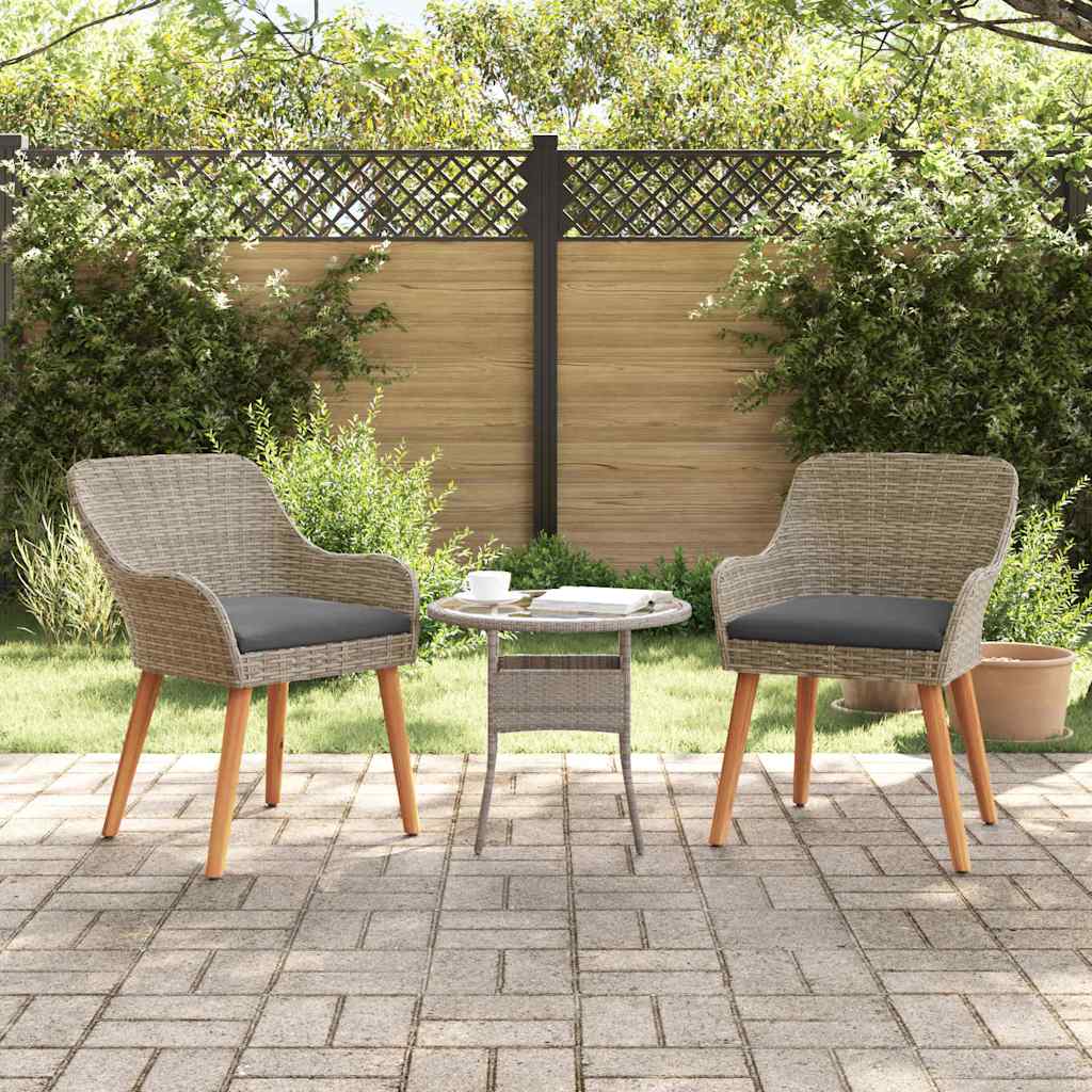 JUNG Vida Gartenstuhl 2 pcs Schwarz 62,5 x 55 x 82 cm Poly-Rattan