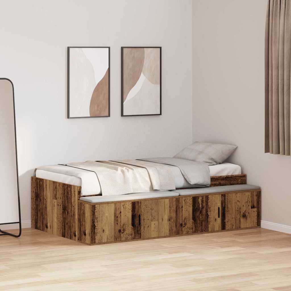 JUNG Vida Bettrahmen mit Schubladen Altholz 80 x 200 cm Holzwerkstoff