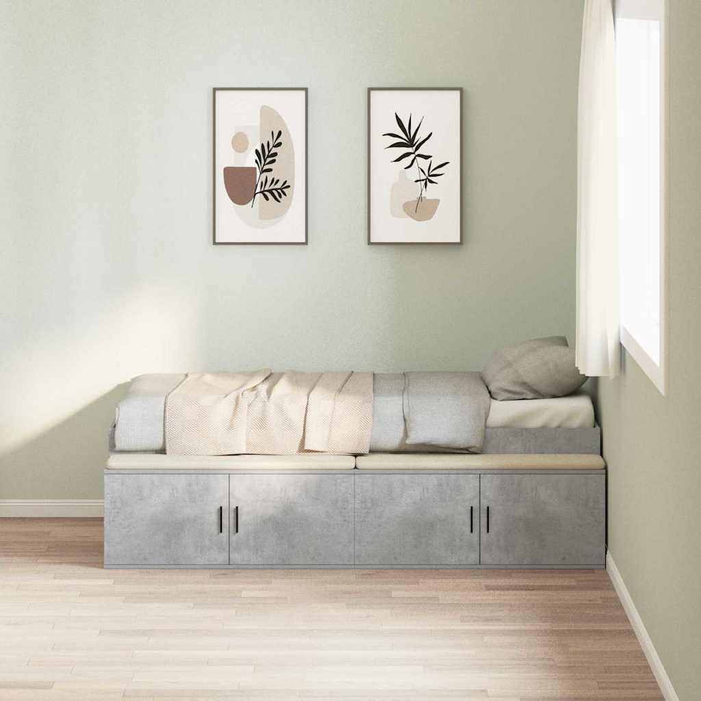 JUNG Vida Bettrahmen mit Schubladen Beton Grau 70 x 190 cm Holzwerkstoff