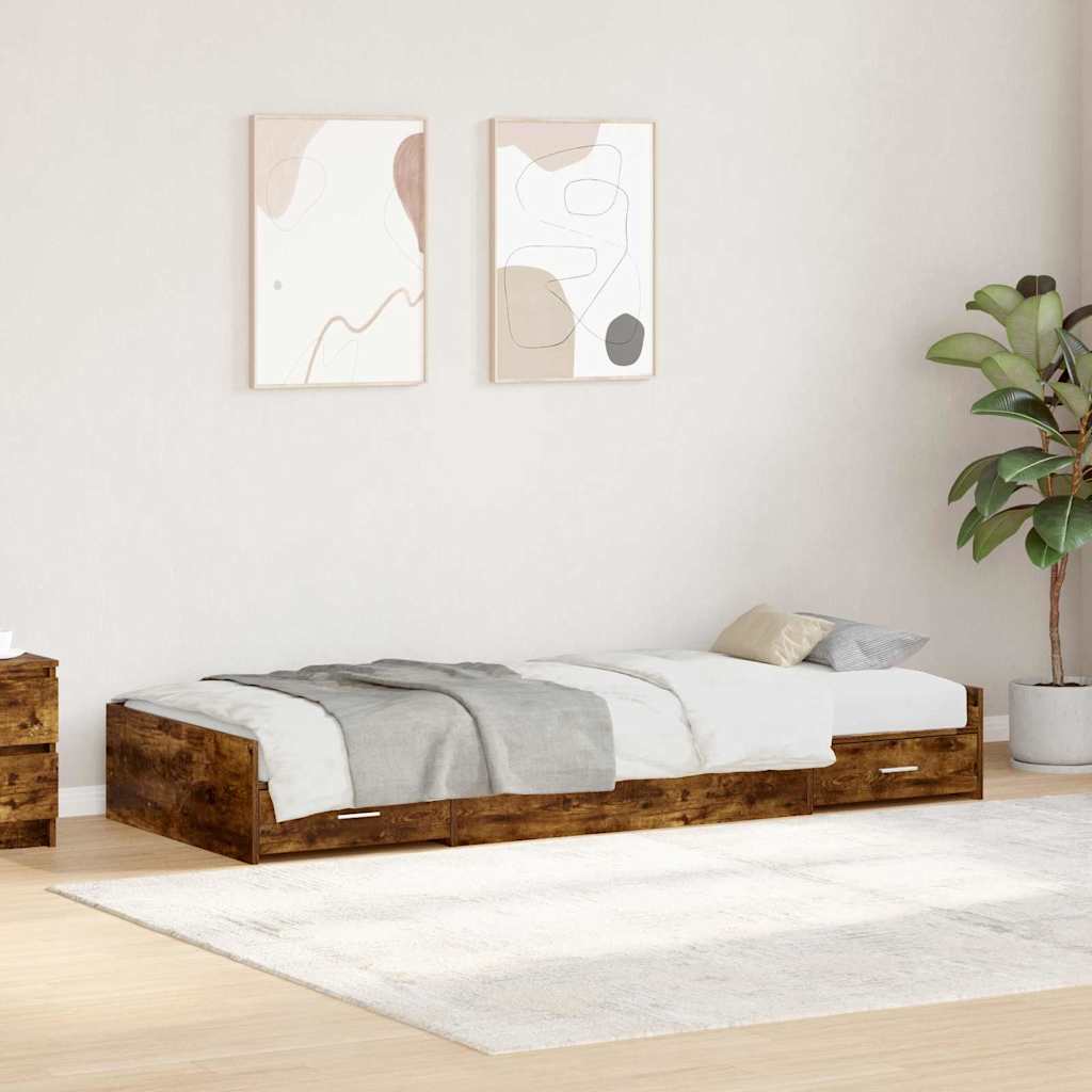 JUNG Vida Bettrahmen Geräucherte Eiche 80 x 200 cm Holzwerkstoff