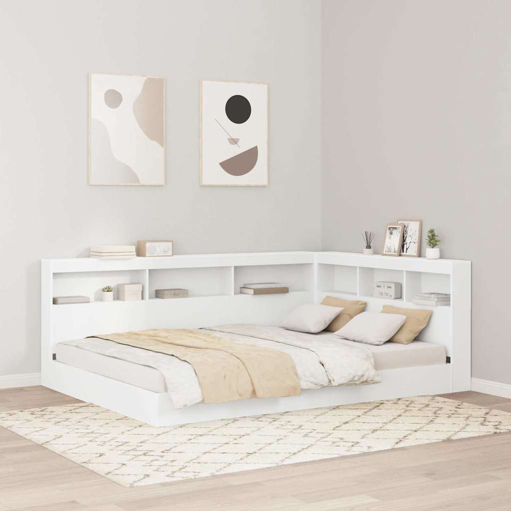 JUNG Vida Aufbewahrungskopfteil mit Regal Weiß 150 cm Holzwerkstoff