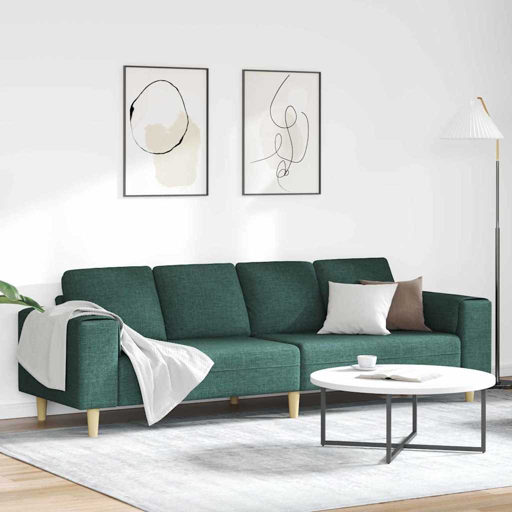 JUNG Vida Wohnzimmer Couch Dunkelgrün 250 x 77 x 76 cm Polyester