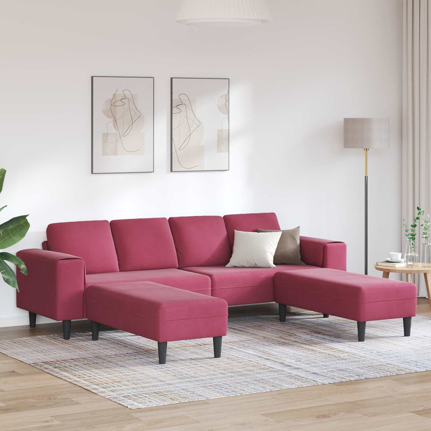 JUNG Vida Wohnzimmer Couch 3 pcs Weinrot