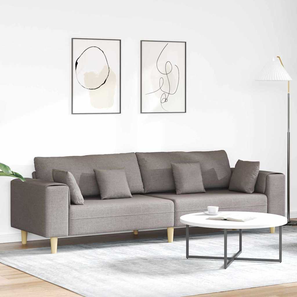 JUNG Vida Sofa mit Kissen Taupe 250 x 77 x 76 cm Stoff