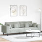 JUNG Vida Sofa mit Kissen Hellgrau 250 x 77 x 76 cm Samt