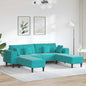 JUNG Vida Sofa mit Kissen 3 pcs Türkis Samt