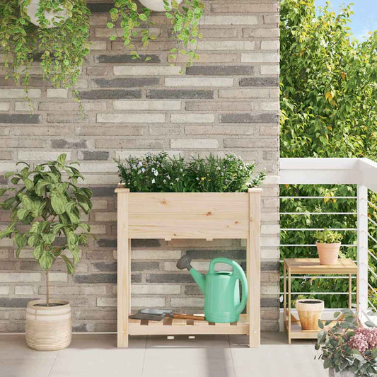 JUNG Vida Garten-Pflanzgefäß mit Regal Beige 71 x 37 x 76,5 cm