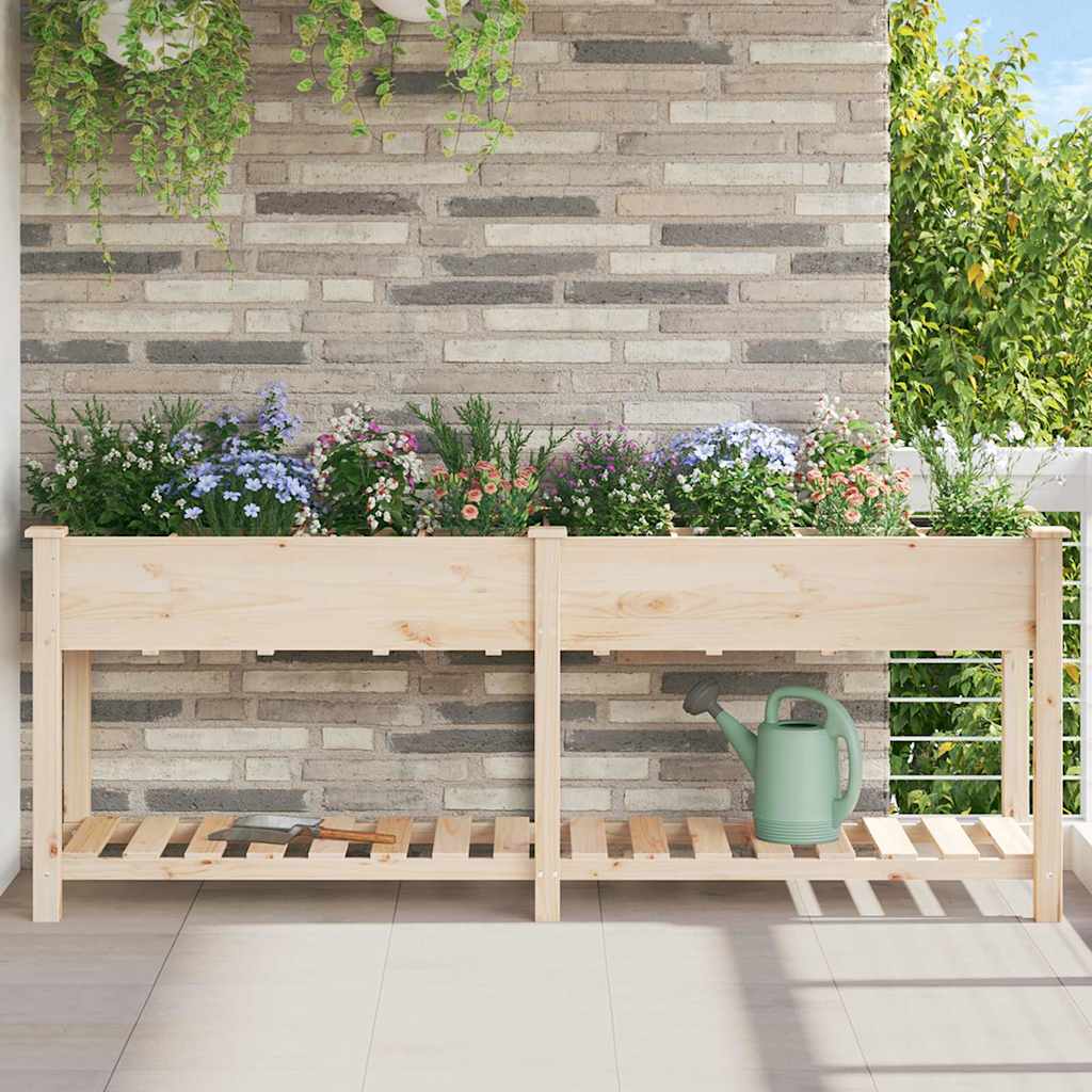 JUNG Vida Garten-Pflanzgefäß mit Regal Beige 203,5 x 53 x 76,5 cm