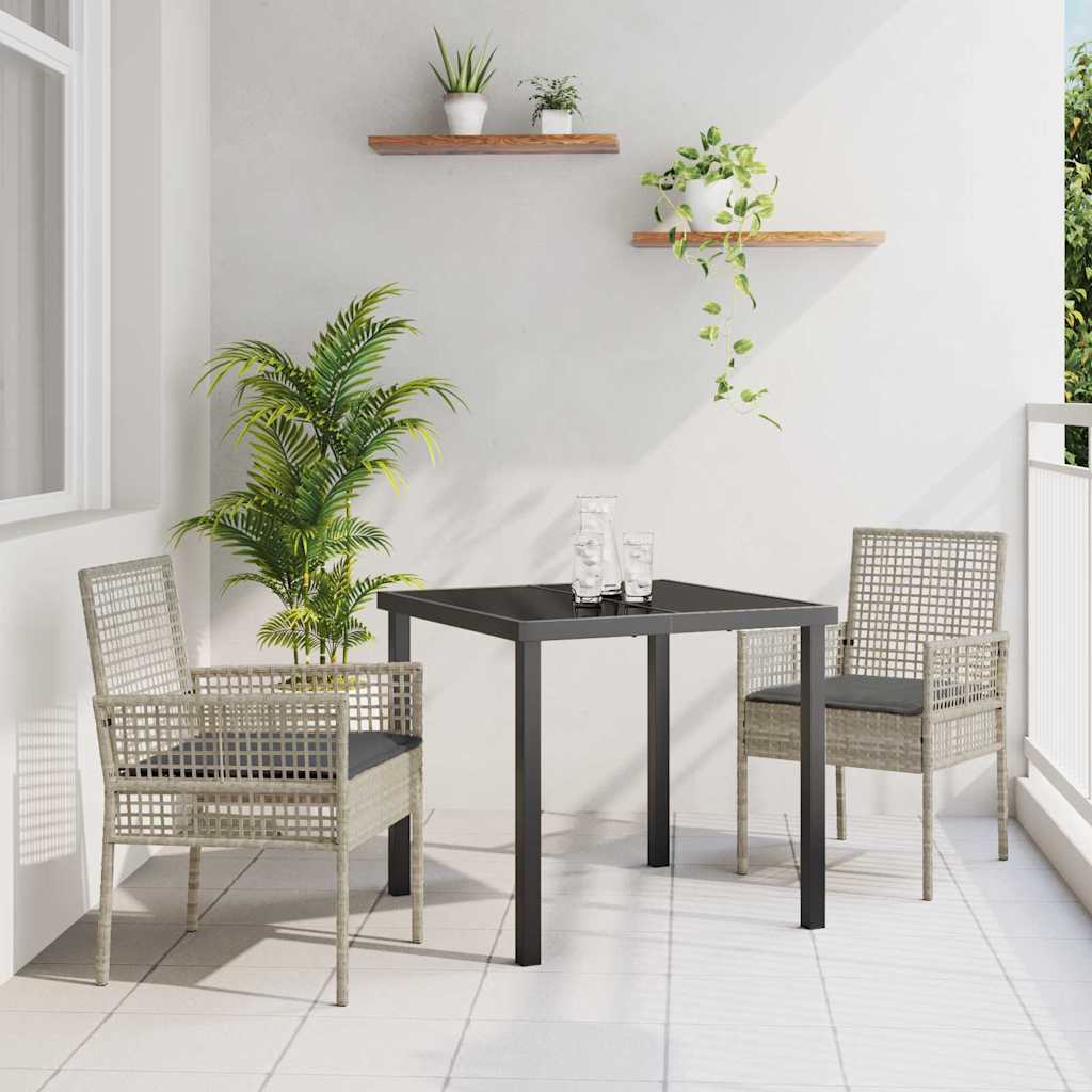 JUNG Vida Gartenstuhl 2 pcs Hellgrau 55 x 53 x 85 cm Poly-Rattan