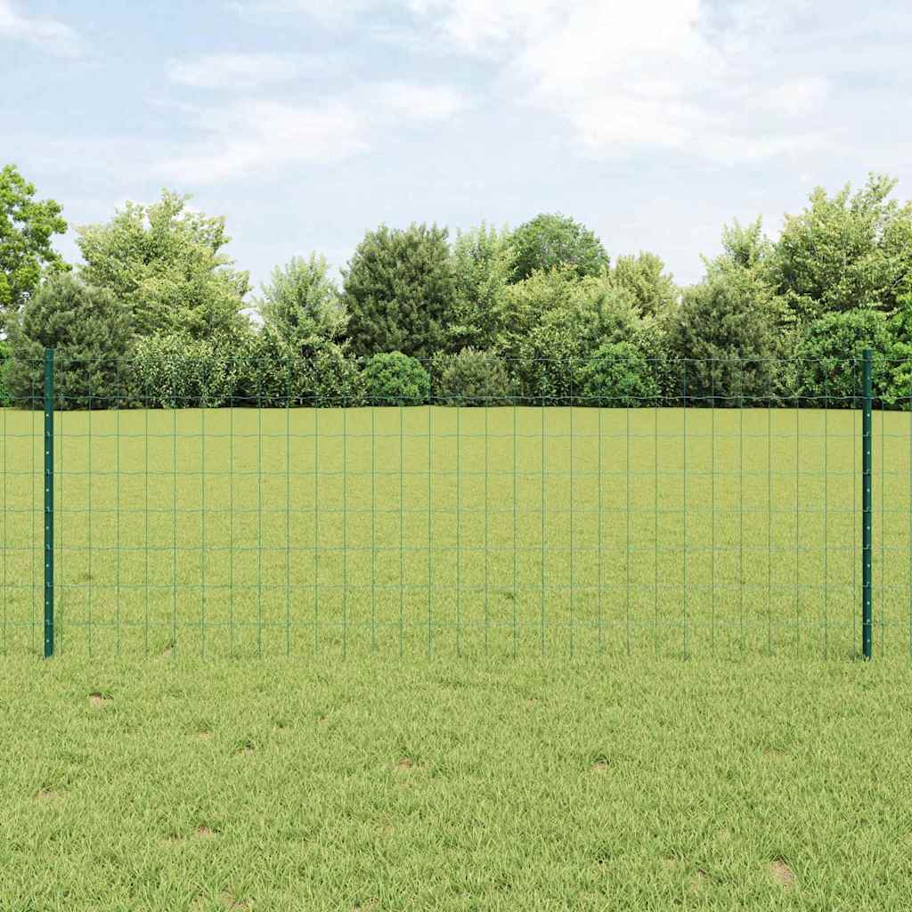 JUNG Vida Zaun mit Pfosten Grün 0,8 x 10 m Stahl und PVC