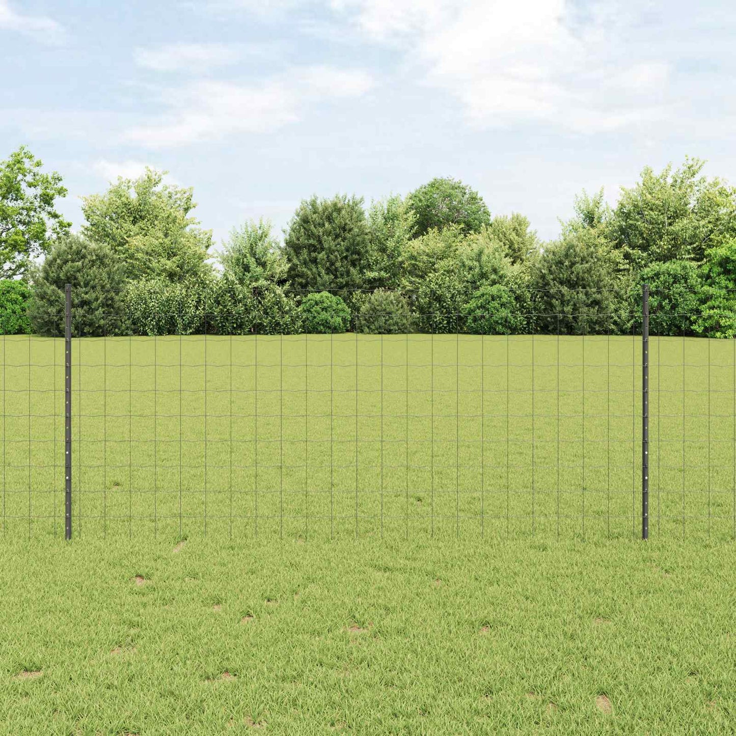 JUNG Vida Zaun mit Pfosten Grau 1 x 10 m Stahl