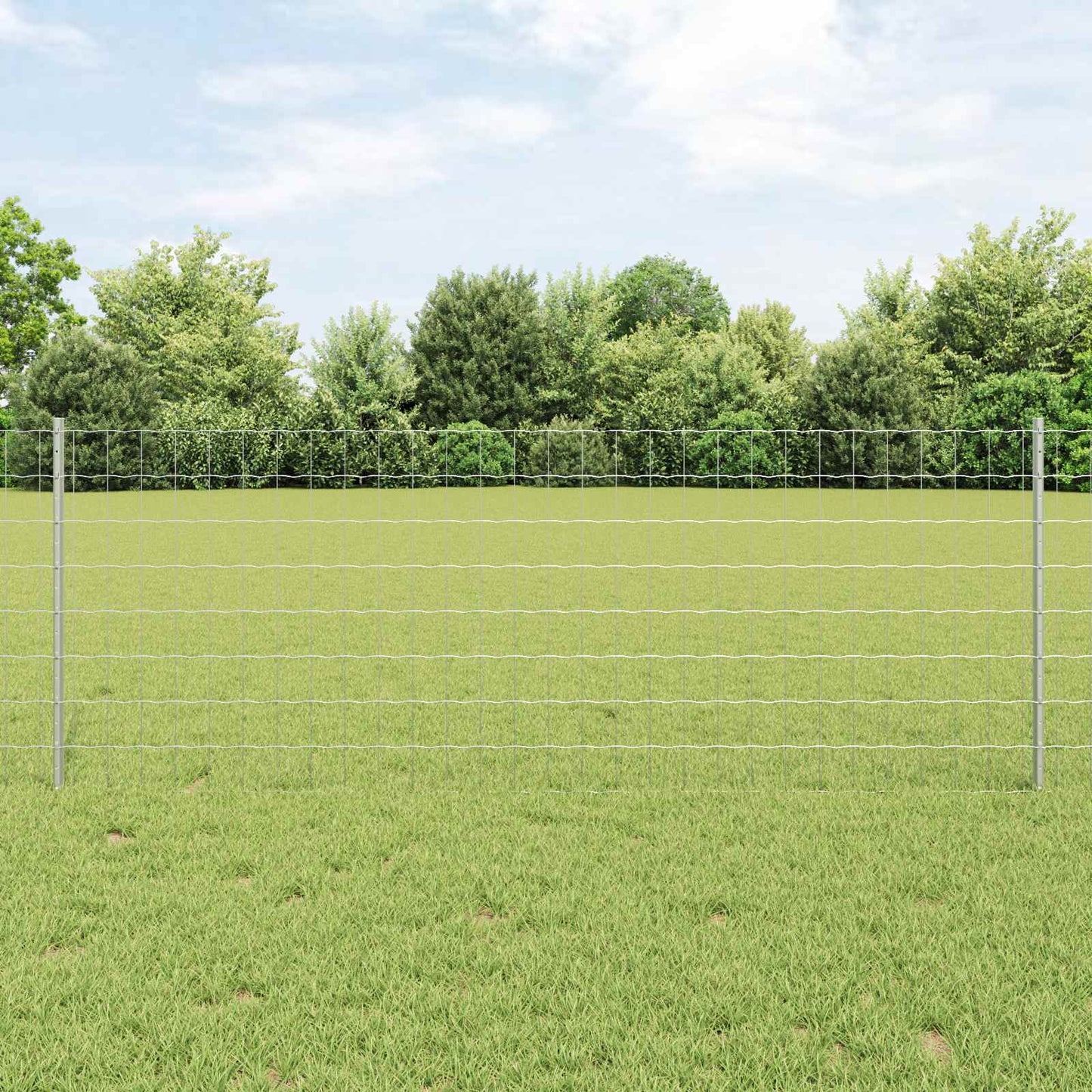 JUNG Vida Zaun mit Pfosten Silber 0,8 x 10 m Stahl