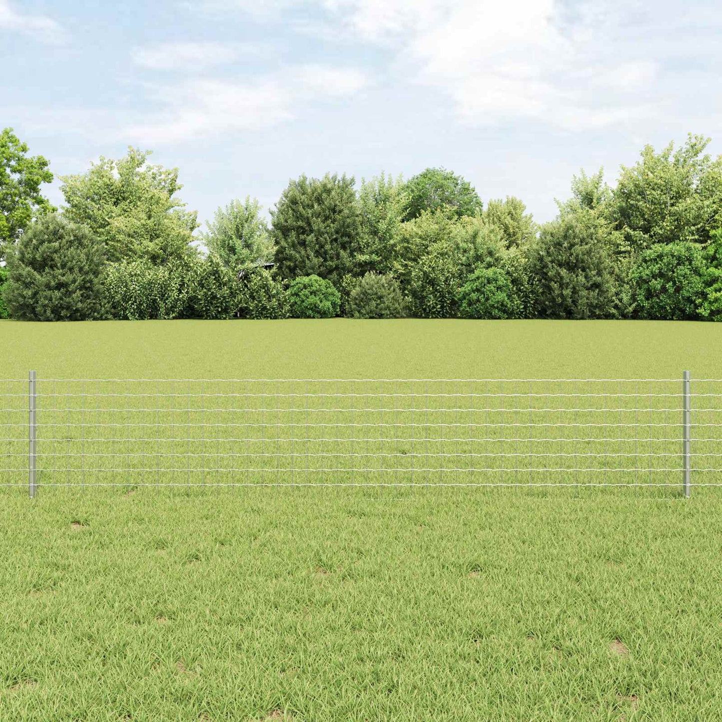 JUNG Vida Zaun mit Pfosten Silber 0,4 x 25 m Stahl