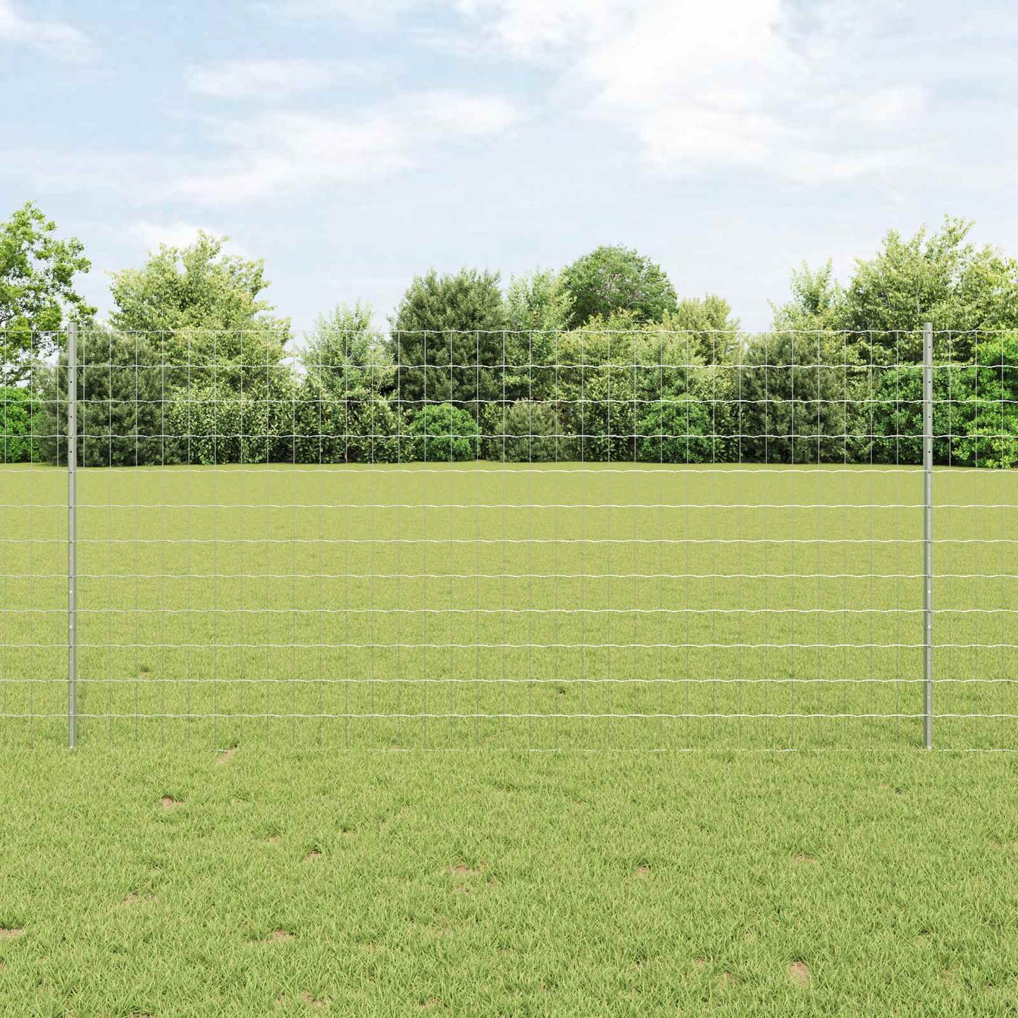 JUNG Vida Zaun mit Pfosten Silber 1,2 x 25 m Stahl