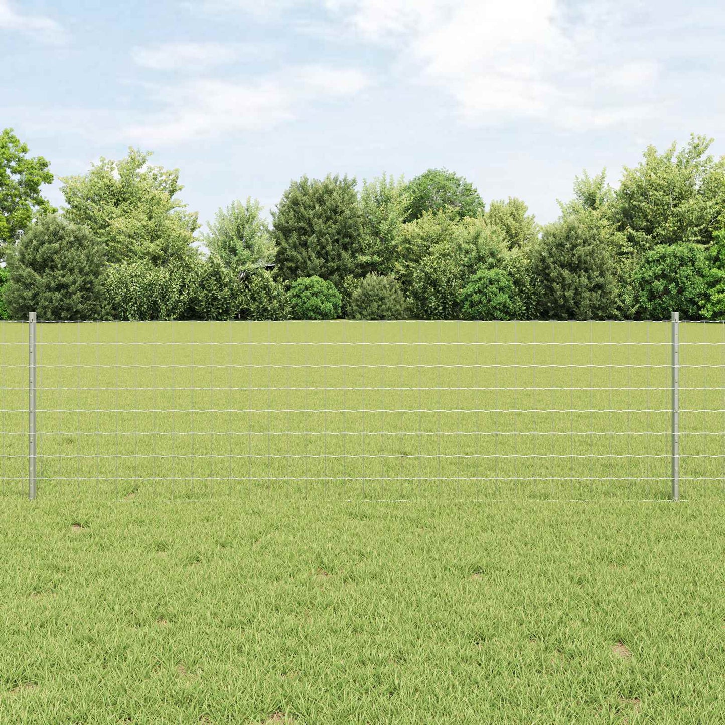 JUNG Vida Zaun mit Pfosten Silber 0,6 x 25 m Stahl