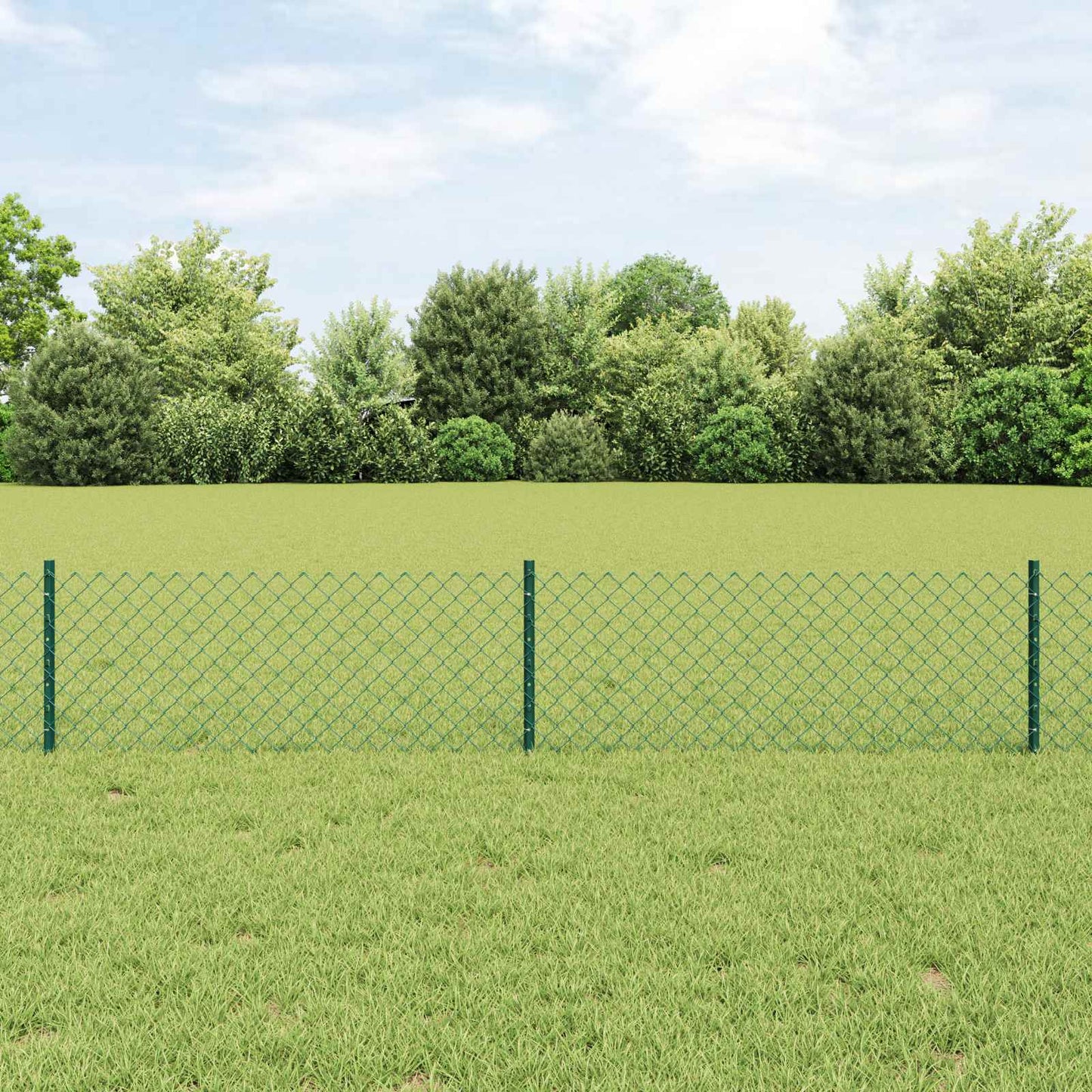 JUNG Vida Zaun mit Pfosten Grün 0,4 x 10 m Stahl und PVC