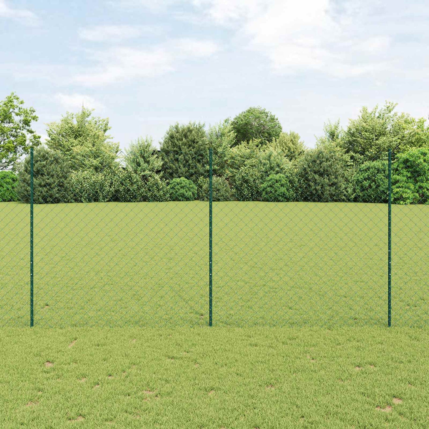 JUNG Vida Zaun mit Pfosten Grün 1,5 x 10 m Stahl und PVC