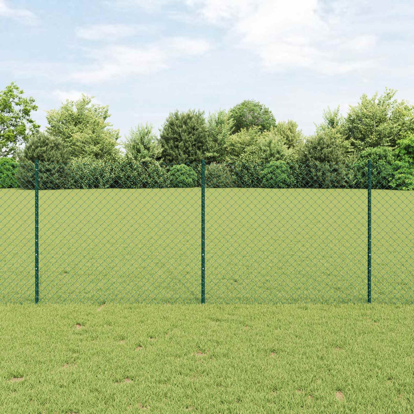 JUNG Vida Zaun mit Pfosten Grün 1 x 25 m Stahl und PVC