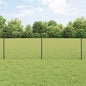 JUNG Vida Zaun mit Pfosten Grau 0,6 x 10 m Stahl und PVC