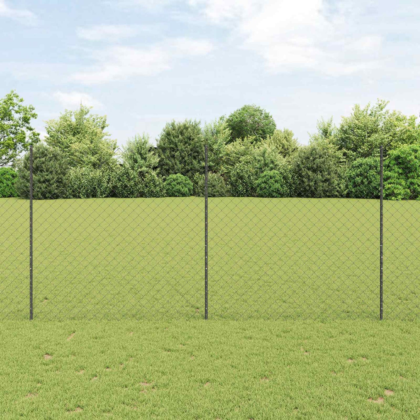JUNG Vida Zaun mit Pfosten Grau 1.6 x 25 m Stahl und PVC