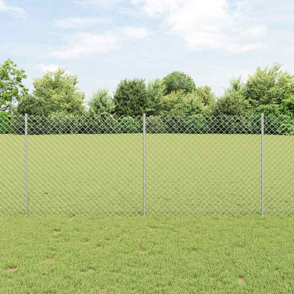 JUNG Vida Zaun mit Pfosten Silber 1 x 10 m Stahl