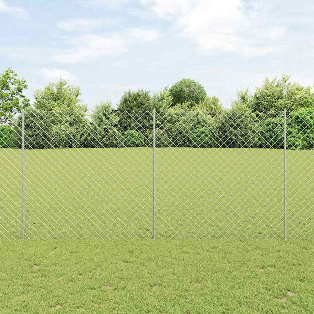 JUNG Vida Zaun mit Pfosten Silber 1,6 x 10 m Stahl