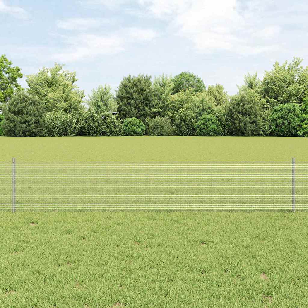 JUNG Vida Zaun mit Pfosten Silber 0,4 x 10 m Stahl