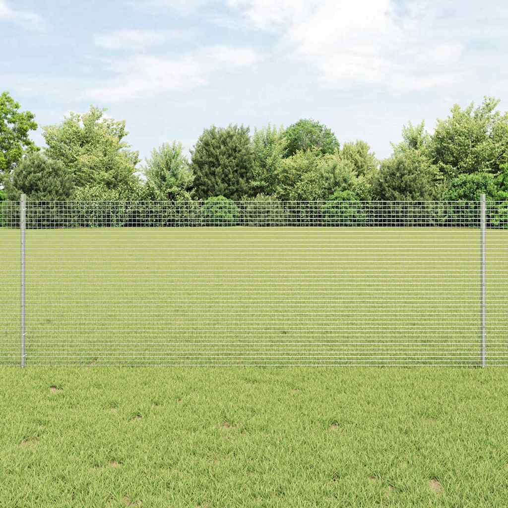 JUNG Vida Zaun mit Pfosten Silber 0,8 x 10 m Stahl