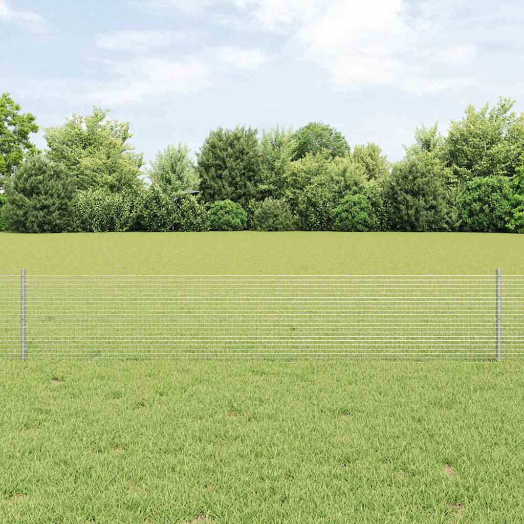 JUNG Vida Zaun mit Pfosten Silber 0,4 x 25 m Stahl