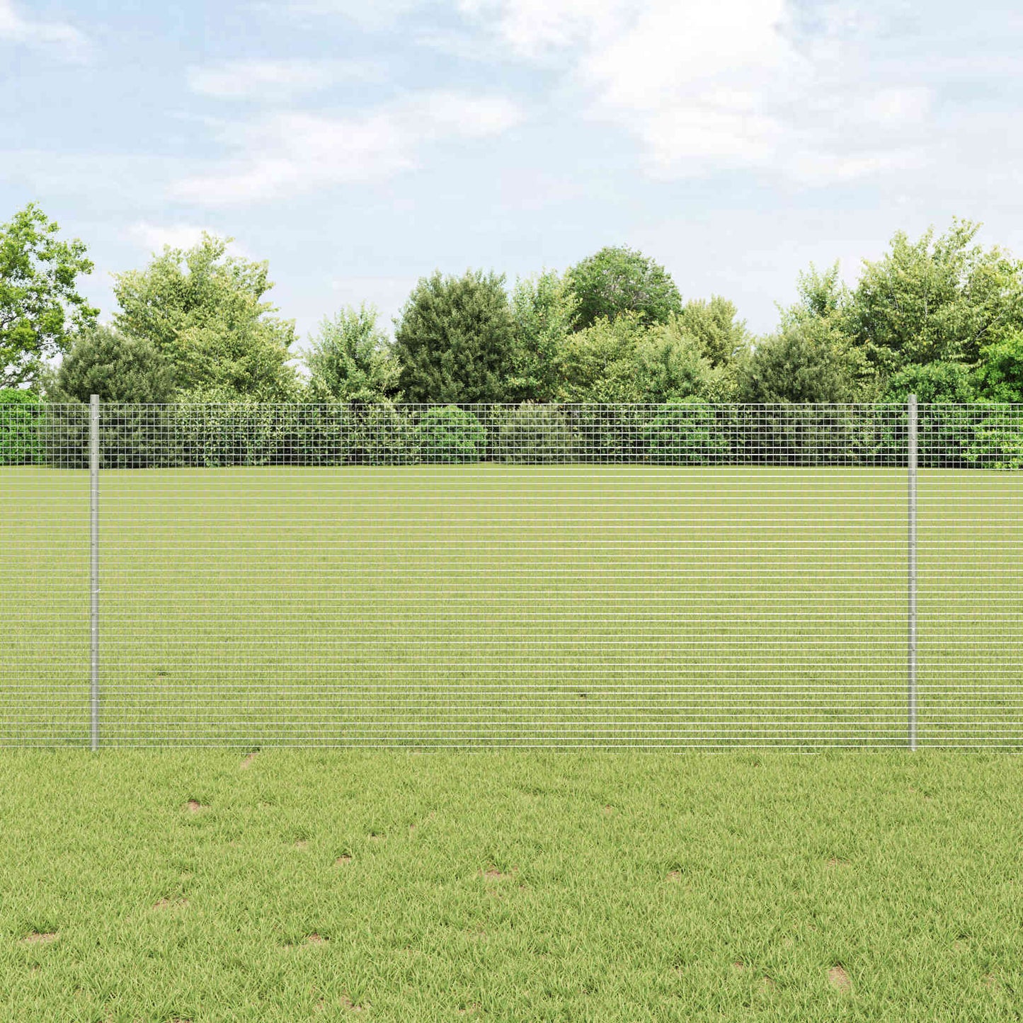 JUNG Vida Zaun mit Pfosten Silber 1 x 25 m Stahl