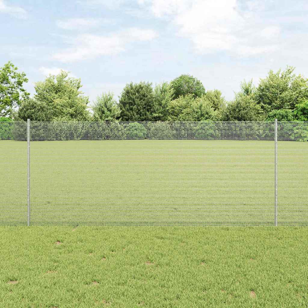 JUNG Vida Zaun mit Pfosten Silber 1 x 50 m Stahl