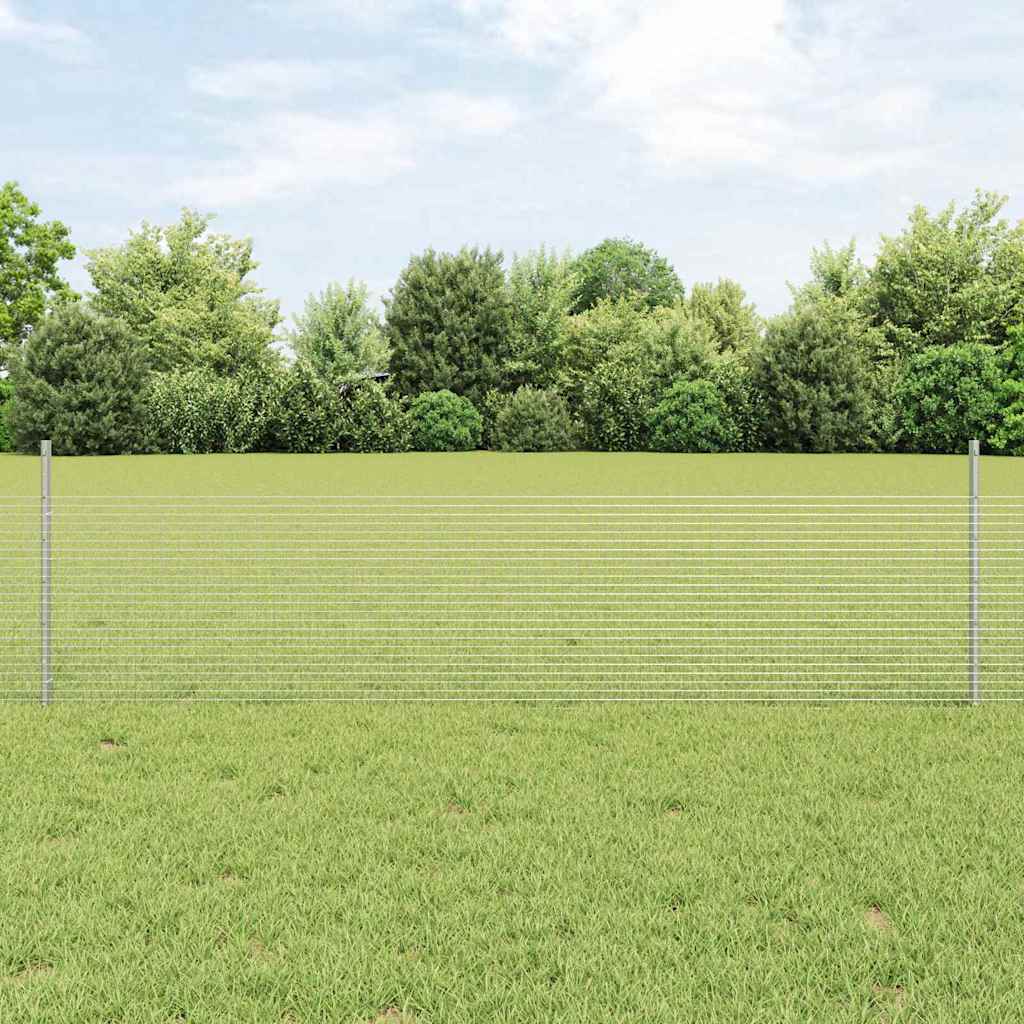 JUNG Vida Zaun mit Pfosten Silber 0,5 x 100 m Stahl