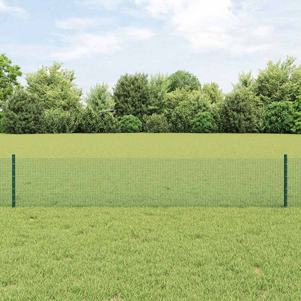 JUNG Vida Zaun mit Pfosten Grün 0,4 x 10 m Stahl und PVC