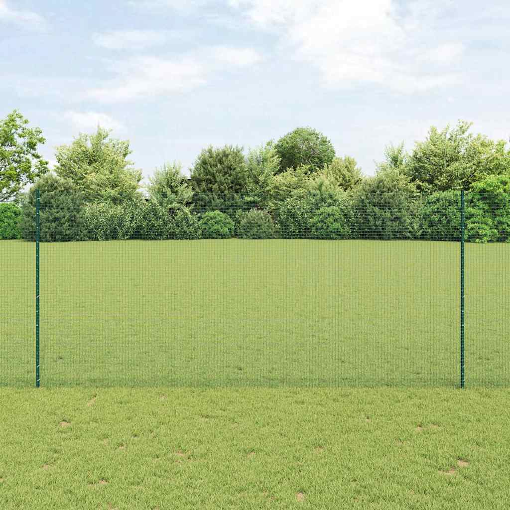 JUNG Vida Zaun mit Pfosten Grün 1,4 x 25 m Stahl und PVC