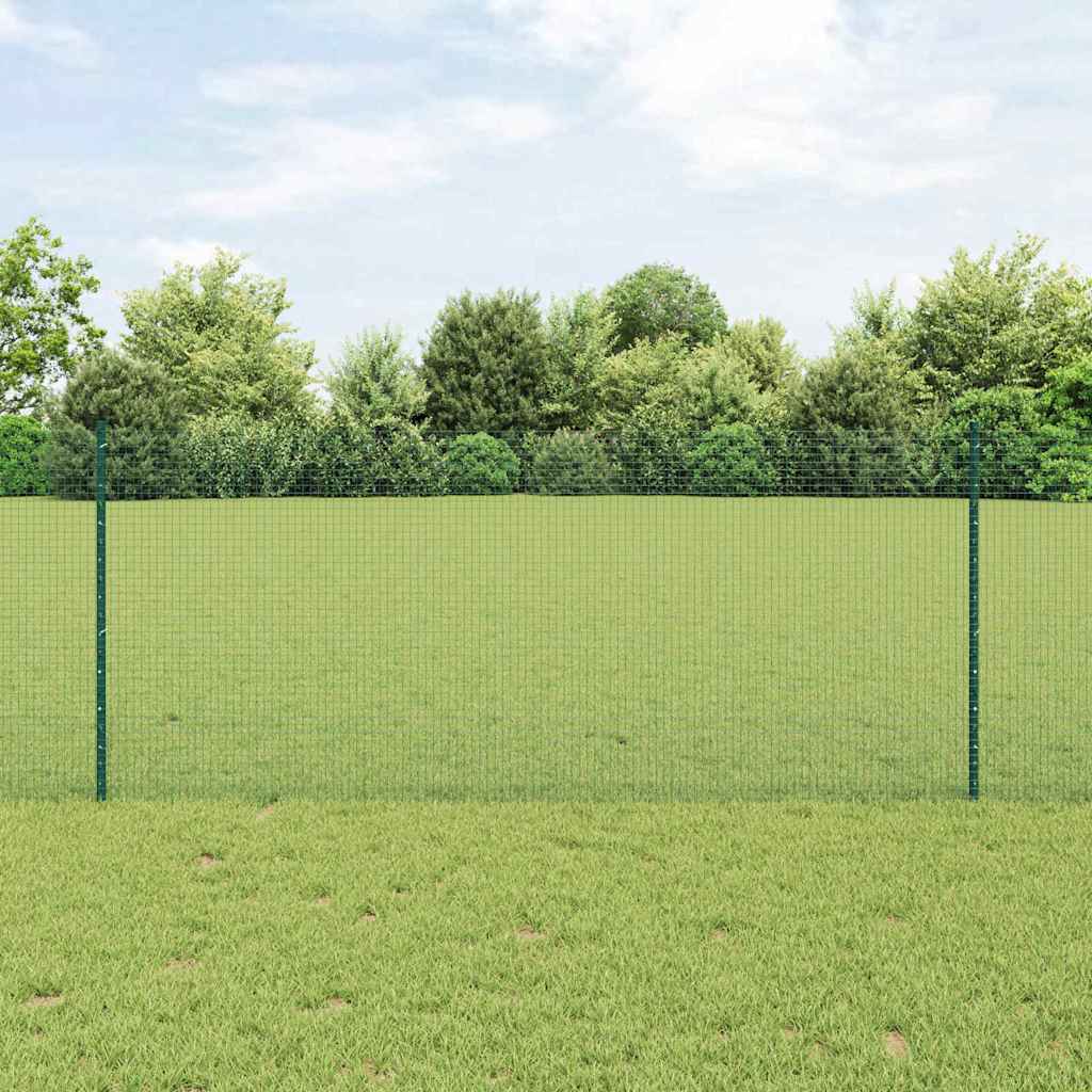 JUNG Vida Zaun mit Pfosten Grün 1 x 50 m Stahl und PVC